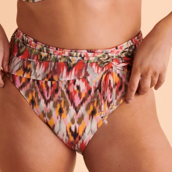 Bleu Rod Beattie FREE SPIRIT Shirred High Waist Bikini Bottom Separate NWOT - Picture 4 of 11